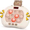 GAPER GO Pop Game Light Up Fidget Toy for Kids 5-7 8-12, Handheld Puzzle Game Sensory Toys with LED Screen, Christmas Toys Gifts for 3-12 Year Old Boys Girls (Bear)