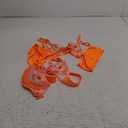 Kaei&Shi Floral Embroidered Garter Belt Set,Sheer Lingerie Sets for Women Sexy,Wedding Night Valentines Boudoir Outfits (4-6, Neon Orange)