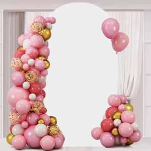 6.6FT Wedding Arch Cover Spandex Fitted Wedding Arch Stand Covers Round Top Chiara Arch Backdrop Cover for Birthday Party Ceremony Banquet Decoration WhiteOnly Cover