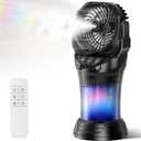 Misting Fans for Outside, Portable Mister Fan with 30000mAh Battery & Remote, 2L Tank & 4 Speeds Mist Modes, Extreme Heat Relief for Camping Patio Garden Backyard Tailgate Parties