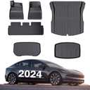 Floor Mats 6PCS Compatible with Tesla Model 3 Highland 2024 Replacement for Model 3 Highland Interior Accessories All-Weather Floor Mats Waterproof Anti-Slip Floor Mat Front Rear Cargo Liner