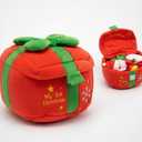 Red and Green Present dog toy