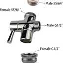 All Brass Faucet Diverter Valve with Aerator, Sink to Garden Hose Diverter Adapter, for Bathroom/Kitchen Sink Faucet Connection Portable Washing Machine/Dishwasher (G1/2 * 3/4", Chrome)