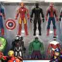 Marvel Avengers Action Figures - Iron Man, Hulk, Black Panther, Captain America, Spider Man, Ant Man, War Machine & Falcon! (8), 8 Piece Set