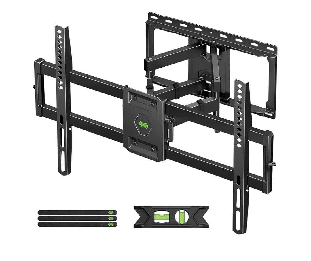 USX Mount Full Motion TV Wall Mount for Most 42-86 inch Flat Screen/LED/4K, TV Mount Bracket Dual Swivel Articulating Tilt 6 Arms, Max 16" Wood Studs, VESA 600x400mm, Holds up to 132lbs