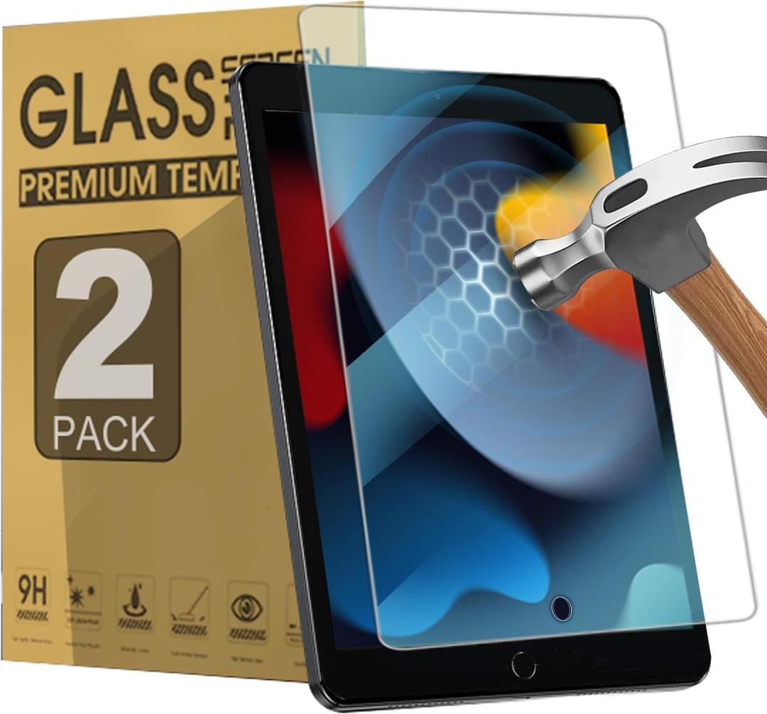 zenrich [2Pack ipad 10.2 Screen Protector with Anti Blue Light, iPad 9th/8th/7th Generation Tempered Glass Screen Protector with 9H Hardness/Bubble Free/Case Friendly, Pencil Compatible