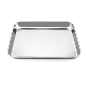 QWORK Stainless Steel Surgical Tray, for Medical Instruments, Tattoo, Surgical Supplies, 10 1/4 x 7 7/8 x 1 inch, 1 Pack