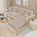 NAISI Sectional Couch Covers 6 Pieces Velvet Couch Cushion Covers L Shape Soft Stretch Sofa Slipcovers with 2pcs Pillowcases for Left/Right Chaise Sectional Couch(2 Seater+1 Chaise+3 Back,Taupe)