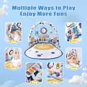 Cuterabit Baby Play Gym Mat, Baby Gym Activity Center, Kick and Play Piano with Music and Light, Tummy Time Toys for Newborn Babies Infants Boys Girls 0-3-6-9-12 Months (Grey)