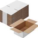 Calenzana 8x5x3 Shipping Boxes Set of 40, White Corrugated Cardboard Box for Mailing Packing Gifts Small Business