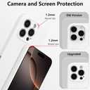 for iPhone 16 Pro Case Silicone,with [Full Camera Protection][Soft Anti-Scratch Microfiber Lining],Liquid Silicone Ultra Slim Shockproof Phone Case for Men Women Girls-White