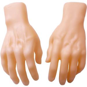 Medou 2 Pieces Spooky Halloween Decoration Realistic Hands, Fake Human Hands Bloody Dead Body Parts Haunted House Decorations (Left and Right)