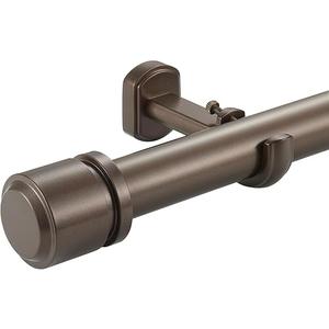 1 1/8 Inch Diameter Curtain Rods 144 to 240 Inches(12-20ft), Telescoping Heavy Duty Large Drapery Rod with Adjustable Aluminum Alloy Bracket, Solid End Caps for Windows Patio Decoration, Dark Bronze