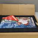 DEXI Merry Christmas Front Door Mat with Light & Music, 18x30 Heavy Duty Rubber Entrance Mat, Non Slip Outdoor Xmas Welcome Doormat for Entryway, Blue (1'6" x 2'6" (Rectangular)