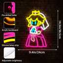 Princess Neon Sign for Wall Decor Dimmable Peach Neon Light for Bedroom Game LED Light for Girls Nursery Living Room Cute Fairy Tale Princess Decor Birthday Gift for Kids Size14.3 * 9.4In (P319)