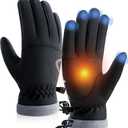 PULIOU Winter Waterproof Thermal Gloves for Men Women, Cold Weather Windproof Ski Snow Gloves with Touchscreen Fingers for Running Cycling Hiking Driving L