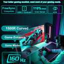 SANSUI 27 Inch Curved 160Hz Gaming Monitor, 1500R Curved Computer Gaming Monitor FHD 1080P, 4000:1, 110% sRGB, FPS/RTS, 1Ms MPRT|FreeSync|HDR|Low Blue Light|HDMI DP| VESA Support, HDMI Cable Incl.