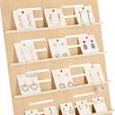 DoubleFill 5 Tier Wooden Earring Display for Vendor Arch Jewelry Display Stand Rack with Adjustable Height for Retail Selling
