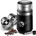 SHARDOR Adjustable Coffee Grinder, Herb, Spice Electric, Coffee Bean, Espresso, with 2 Removable Stainless Steel Wet and Dry Bowl, Black, Updated 2.0