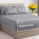 6 Pieces Cal King Extra Deep Sheets Set Grey