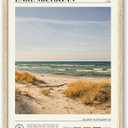 HesenDot Natural OAK Wood Lake Michigan Framed Wall Art,12x16in Natural Scenery Canvas Wall Print,Classic Urban City Landmark Wall Decor for Living Room,Bedroom,Office Gallery Gifts Set of 1