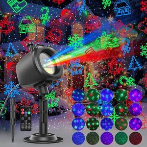 Christmas Laser Lights Projector Outdoor with 4 Dynamic Slides, 2-in-1 Moving RGB Firefly Laser Lights with Remote,Timer, Landscape Holiday Projector for Window Wall Xmas Decor : Tools & Home Improvement