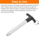 uxcell 2 Pcs T Handle Quick Release Pin, 1/2" x 4"(Dia. x L) 304 Stainless Steel Push-Button Quick Release Pin with Lanyard Cable for Audio Bimini Top Marine Hardware, Silver