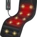 COMFIER Full Body Massage Mat Pad with Heat, Chair Pad with 10 Vibration Motors & 2 Therapy Heating Pad with Auto Shut Off, Heated Massage Mattress Pad for Back