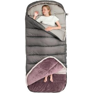 BISINNA 0 Degree Sleeping Bag XL for Adults Cold Weather Sleeping Bags Winter Big and Tall Large Sleeping Bags Zero Degree Camping, 230 x 90 cm