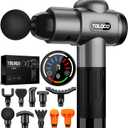 TOLOCO Massage Gun, Deep Tissue Back Massager for Athletes with 10 Massage Heads, Electric Muscle Percussion Massager for Any Pain Relief, FSA and HSA Eligible, Mothers Day Gifts for Mom, Grey