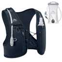 Running Vest for Women Men, USA Original Patent, Lightweight Adjustable Running Hydration Vest with 2L Water Bladder, Reflective Hydration Backpack for Marathon Hiking, M-L, Black 