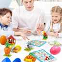 Easter Basket Stuffers Toys for Kids, Prefilled Easter Eggs Fillers with Farm Building Blocks Toys for Boys Girls Gifts Ideas Egg Hunt Party Favors Supplies