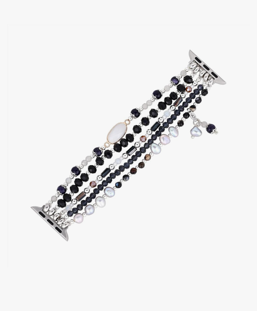 Boho Jasper Handmade Watch Band: Bohemian Natural Stone Smartwatch Stretch Cord Bands Compatible with Apple Watch 38mm/40mm/41mm/42mm/44mm/45mm Boho Imperial Jasper Natural Energy Stone Gemstone iWatch Strap for iWatch Series 7/6/5/4/3/2/1/SE