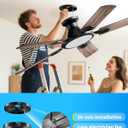 TCL 52" Low Profile Ceiling Fan with Light, Slim, Black, Flush Mount, DC Reversible Motor, 6 Speeds, Remote Control, Noiseless, Dimmable, LED Light, 3CCT, Modern Matte Black Ceiling Fan for Bedroom