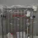 Cumbor 29.243" Baby Gate for Stairs, Wall-Mounted (Drill Required), Expandable No Bottom Bar Dog Gate, Auto Close Extra Wide Walk Thru, Pet & Toddler Proof Gate, Top & Bottom of Stairways (Brown)