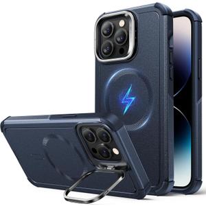 ESR for iPhone 14 Pro Phone Case with Stand, 23ft Military-Grade Drop Protection Heavy Duty Magnetic Phone Case, Compatible with MagSafe Accessories, Cyber Series, Blue