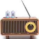 COLSUR Retro Bluetooth Speaker, Vintage Radio, bass, Bluetooth 5.1 Wireless Connection, Suitable for Home Office, Outdoor Party, Portable Speaker, Suitable for iPhone, Android Speaker (Yellow)