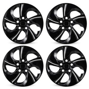 TULALUX 15 inch Replacement Hubcaps Fit for 2006-2011 Honda Civic, Wheel Rim Cover Compatible with 2013-2015 Honda Civic 15'' Steel Wheel; 4 Pcs (Glossy Black)