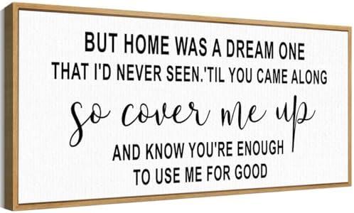 But Home Was A Dream Sign Canvas Framed Wall Art,Family Love Quotes Sign Wall Decor for Home Bedroom,Housewarming Gifts Wedding Gift for Friends Couple 31"×12"