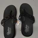 Skechers Women's ASANA Luxe-Ocean Breeze 2 Flip-Flop, Black/Black, 9