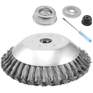 8 Inch Unbreakable Wired Trimmer Blade, Steel Wire Cutter Trimmer Head, Wire Rotary Brush Weed, Weed Eater Head with Adapter Kit for Moss Grass Rust Removal, Gardening Lawnmower