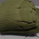 Bedsure Gentlesoft 100% Cotton Blanket Queen Size for Bed - Breathable and Soft for Spring Summer, Thick Cozy Waffle Weave Blanket Gifts for Women, Olive Green, 90x90 Inches