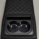 Car Center Console Armrest Pillow, Leather Auto Arm Rest Cover Protector with Cup Holder and Phone Holder, Memory Foam Armrest Cushion for Most Vehicles (Black, Diamond Pattern)