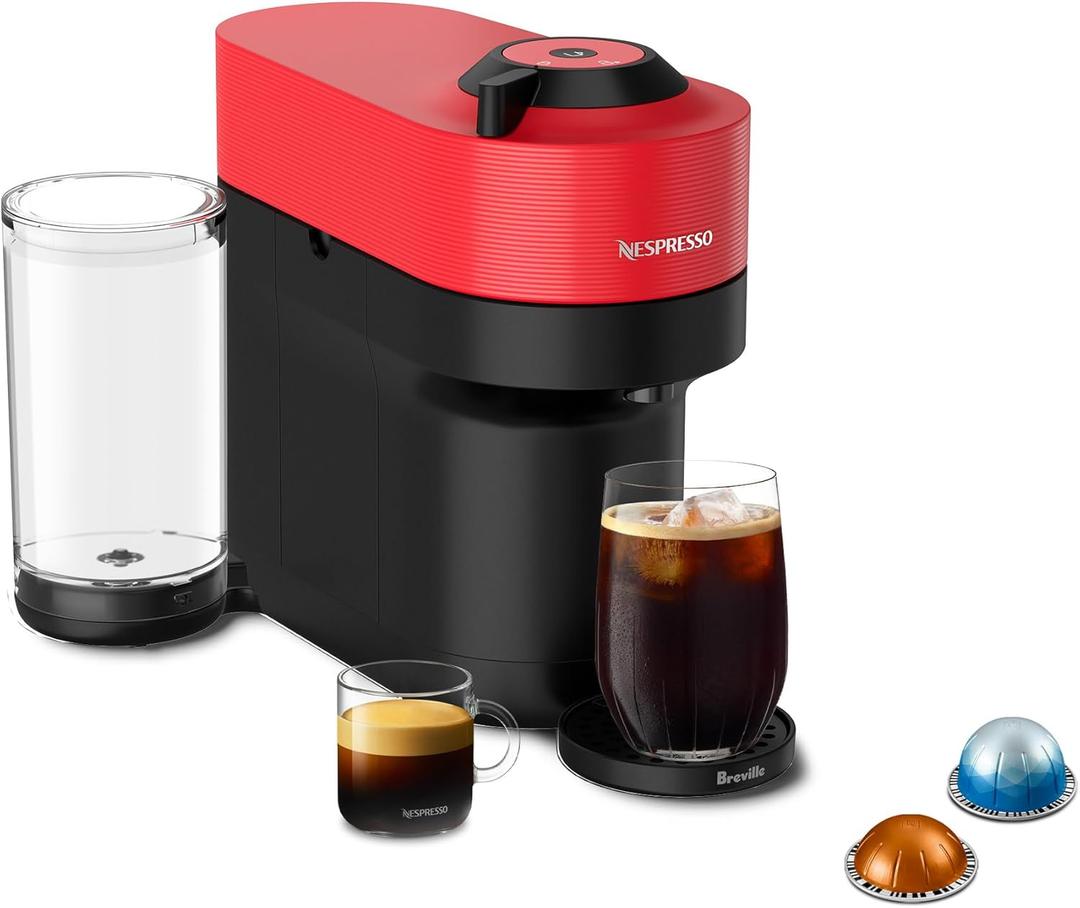 Nespresso Vertuo Pop+ Coffee and Espresso Maker by Breville, Spicy Red