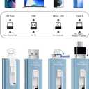 256GB USB Flash Drive for Phone and Pad, Photo Stick High Speed External USB Thumb Drives Photo Storage Memory Stick for Save More Photos and Videos (Blue, 256GB)