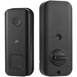 Splenssy Fingerprint Door Lock, Smart Door Lock, Entry Door Lock Deadbolt with 5 Methods - APP, Fingerprint, RFID Card, Key, Passcode, Rechargeable Door Lock for 35-55mm Office, Home, Bedroom Door