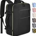 Capolo Travel Backpack for Women Men Waterproof Laptop Backpack Airlines Approved Personal Item Backpack Bag Computer Bookbag for Business, Work, Traveling Fits 15.6 Inch Laptop(Black)