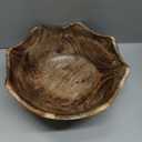 Mother's Day Handmade Large Wooden Bowl Mango Wood Decorative Bowl for Veggies, Fruits Wooden Serving Scalloped Bowl Modern Rustic Home Decorations Home Party Wedding Dcor 12 x 4.5 x 11 Inches