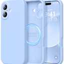 LOVE 3000 Designed for iPhone 17 Case, Premium Silicone [Compatible with Magsafe][Soft Anti-Scratch Microfiber Lining] Shockproof Protective Phone Case for Men Women 6.3", Light Blue
