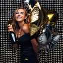 Square Tinsel Curtain Party Backdrop - 10pcs Glitter Foil Fringe Curtain Party Decor Black Photo Booth Backdrop Streamers for Halloween, Christmas, Birthday, Graduation, Wedding Party Decorations